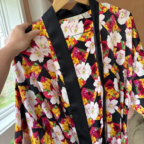 Vintage Y2K Satin Robe Floral Print Women’s Medium - Picture 16 of 16